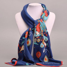 Bequeme hübsche Frauen 100 * 100cm drucken quadratischen Schal Großhandel Frauen Design Seide Schals Seide